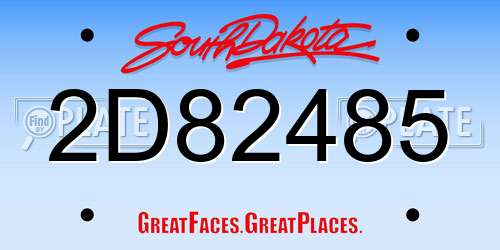2D82485 South Dakota License Plate
