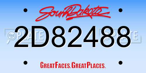 2D82488 South Dakota License Plate