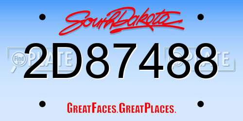 2D87488 South Dakota License Plate