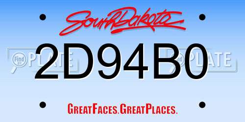 2D94B0 South Dakota License Plate