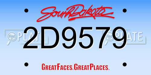 2D9579 South Dakota License Plate