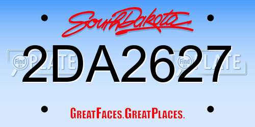2DA2627 South Dakota License Plate