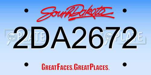 2DA2672 South Dakota License Plate