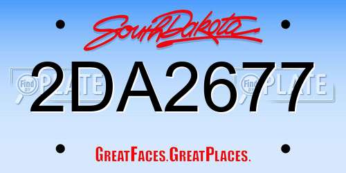 2DA2677 South Dakota License Plate