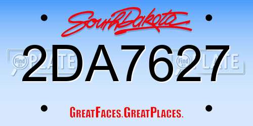 2DA7627 South Dakota License Plate