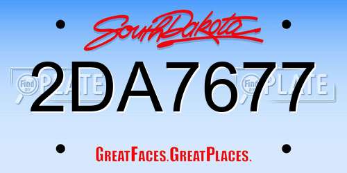 2DA7677 South Dakota License Plate