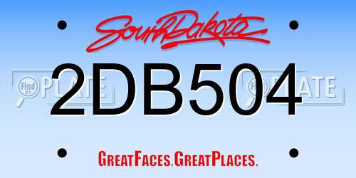 2DB504 South Dakota License Plate