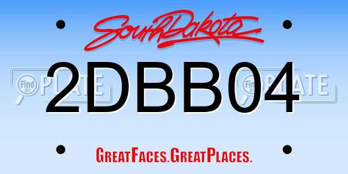 2DBB04 South Dakota License Plate