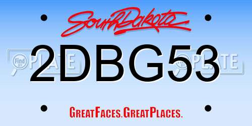 2DBG53 South Dakota License Plate