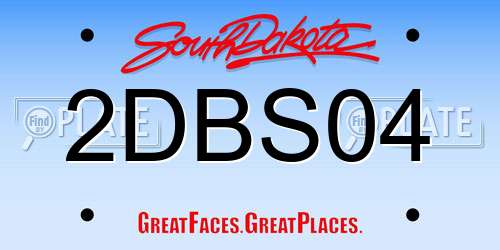 2DBS04 South Dakota License Plate