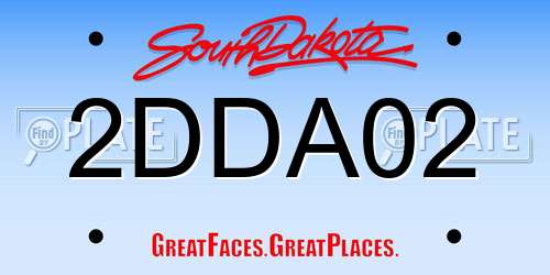 2DDA02 South Dakota License Plate