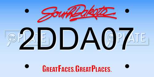 2DDA07 South Dakota License Plate