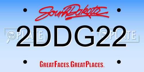 2DDG22 South Dakota License Plate
