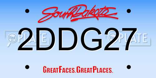 2DDG27 South Dakota License Plate