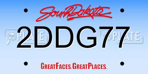 2DDG77 South Dakota License Plate