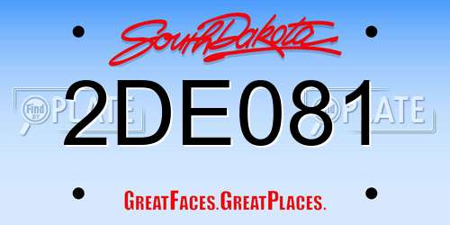 2DE081 South Dakota License Plate