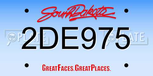 2DE975 South Dakota License Plate