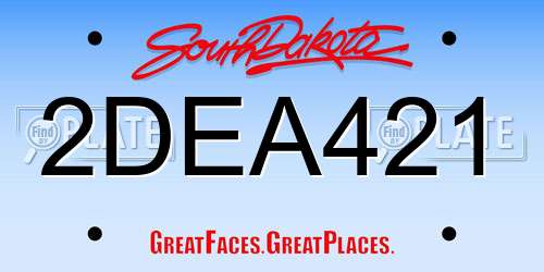 2DEA421 South Dakota License Plate