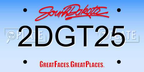 2DGT25 South Dakota License Plate