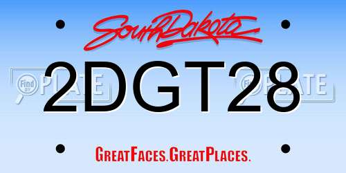 2DGT28 South Dakota License Plate
