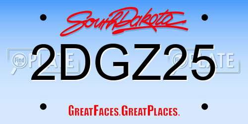 2DGZ25 South Dakota License Plate