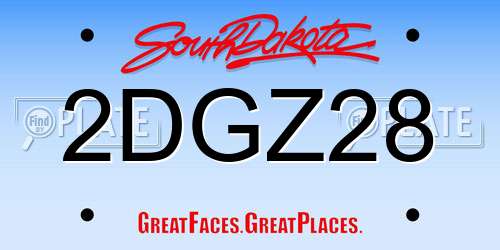 2DGZ28 South Dakota License Plate