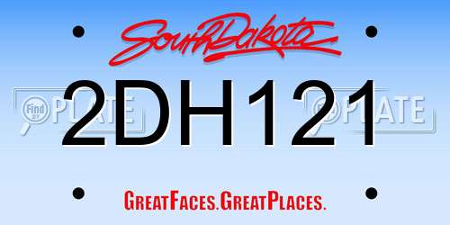 2DH121 South Dakota License Plate