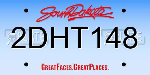 2DHT148 South Dakota License Plate