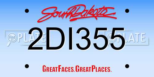 2DI355 South Dakota License Plate