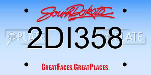 2DI358 South Dakota License Plate