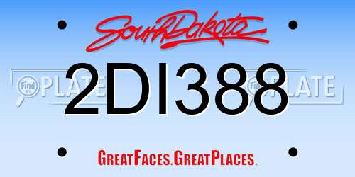 2DI388 South Dakota License Plate