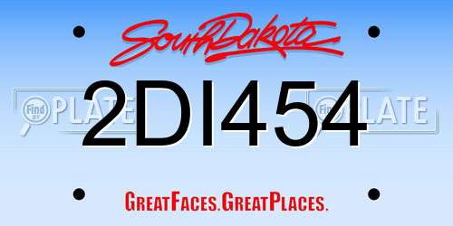 2DI454 South Dakota License Plate