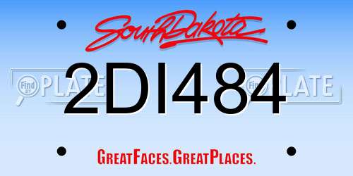 2DI484 South Dakota License Plate