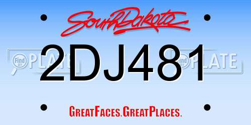 2DJ481 South Dakota License Plate