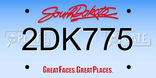 2DK775 South Dakota License Plate