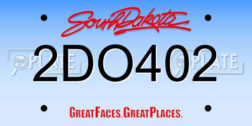 2DO402 South Dakota License Plate