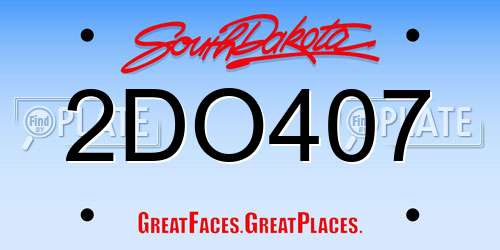 2DO407 South Dakota License Plate