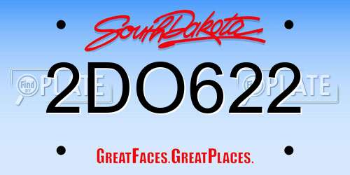 2DO622 South Dakota License Plate