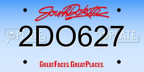 2DO627 South Dakota License Plate