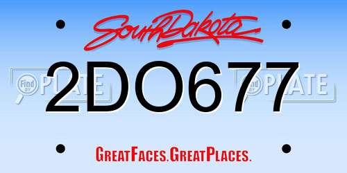 2DO677 South Dakota License Plate