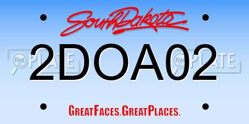 2DOA02 South Dakota License Plate