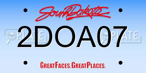 2DOA07 South Dakota License Plate