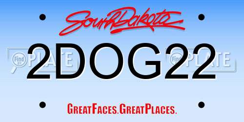2DOG22 South Dakota License Plate