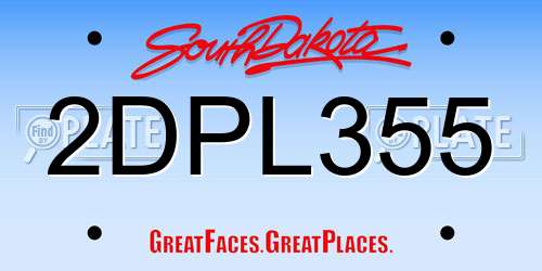 2DPL355 South Dakota License Plate