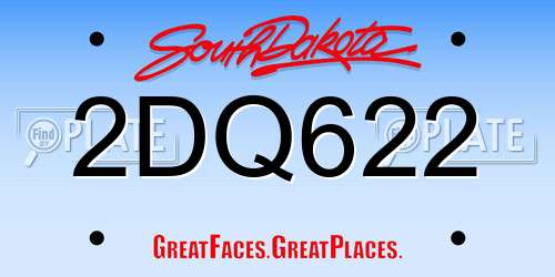 2DQ622 South Dakota License Plate