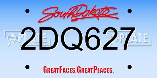 2DQ627 South Dakota License Plate