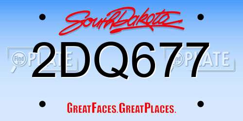 2DQ677 South Dakota License Plate