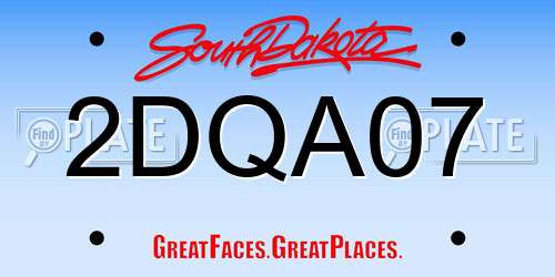 2DQA07 South Dakota License Plate