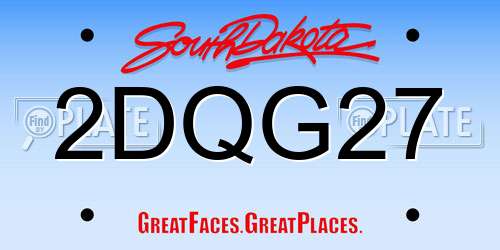 2DQG27 South Dakota License Plate