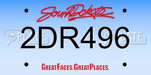 2DR496 South Dakota License Plate
